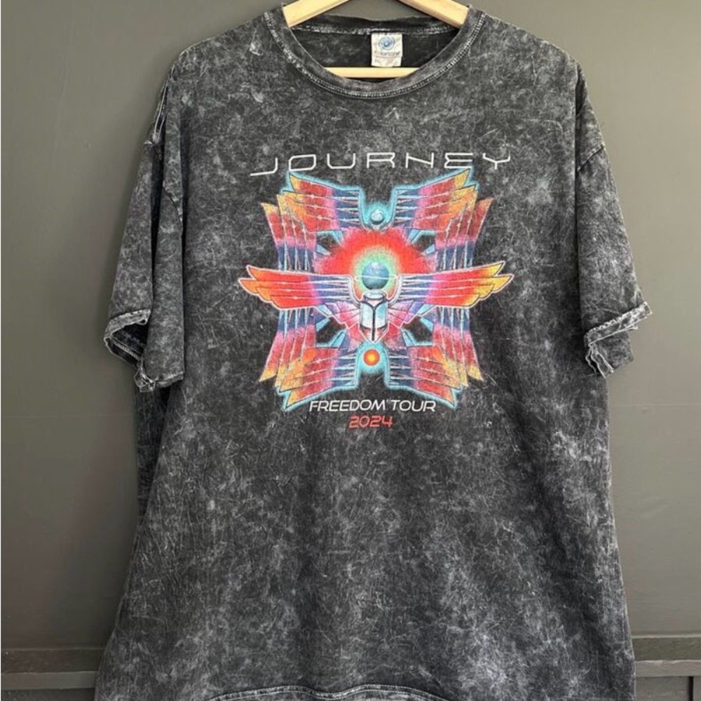 Journey Freedom Tour 2024 Graphic Tee - Black Wash